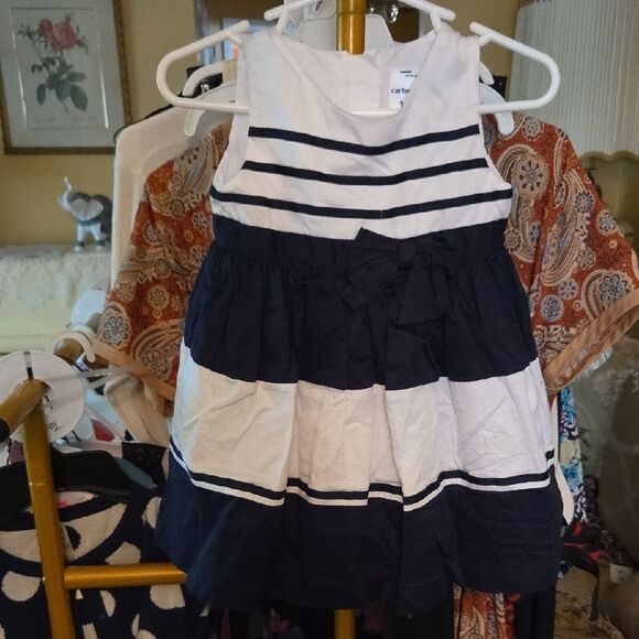 Carter's Blue and White Sleeveless Sundress - Picture 1 of 4